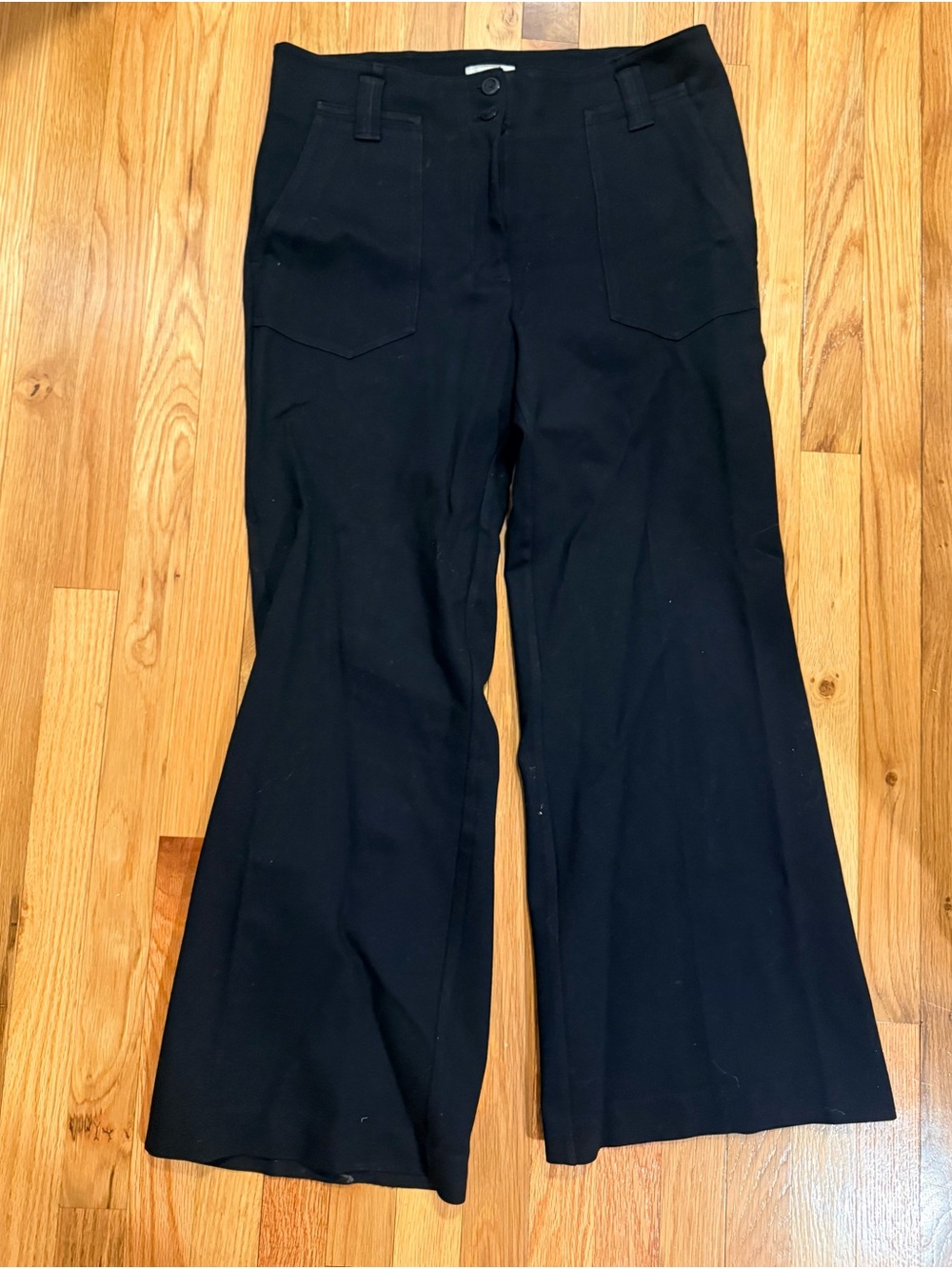 Anthropologie Women Black Wide-Leg Pants